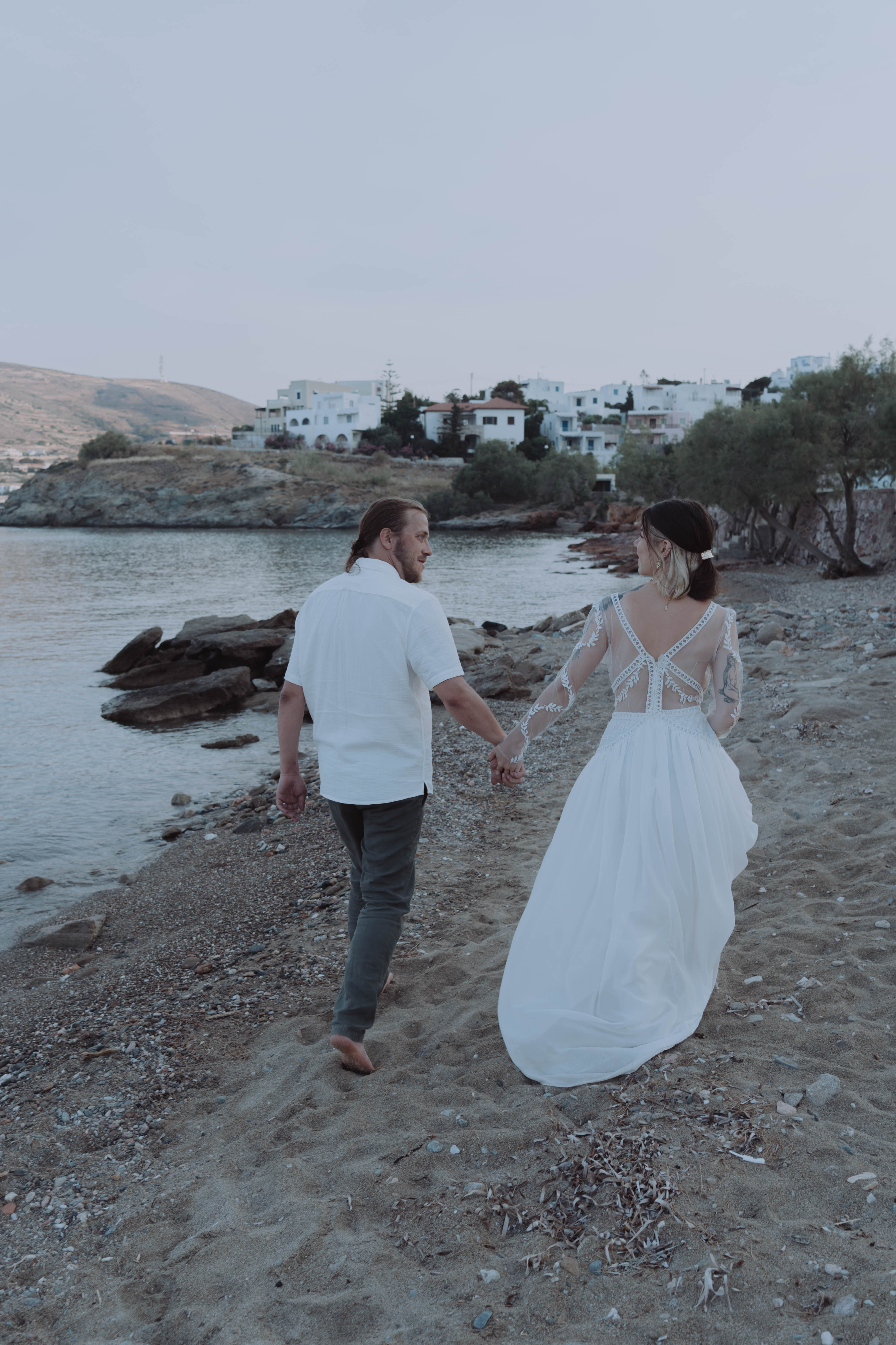 Dos de la robe de mariée bohème sur mesure